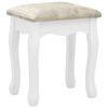 vidaXL Tavolo da Trucco e Sgabello Bianco 80x69x141 cm Legno Paulownia