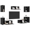 vidaXL Set mobile TV 7 pcs Rovere Nero Legno multistrato