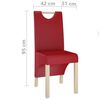 vidaXL Sedie da Pranzo 4 pz Rosso Vino in Similpelle