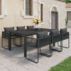 vidaXL Set da Pranzo da Giardino 7 pz in Rattan PVC Nero