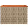 vidaXL Tavolini Giardino 2pz Beige 55x34x37 Polyrattan Legno Massello