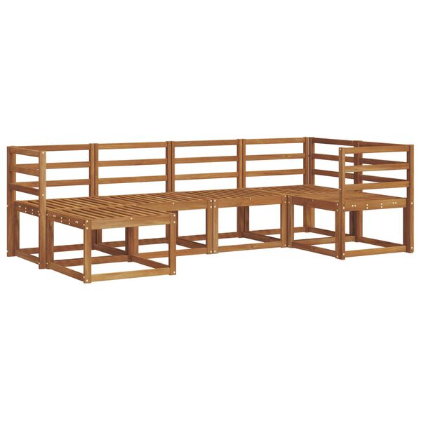 vidaXL Set di divani da esterno con cuscino 6 pcs Naturale e Crema