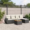vidaXL Set Divano da Giardino 6 pz con Cuscini Nero in Polyrattan