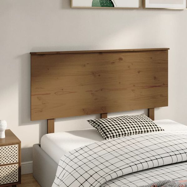 vidaXL Testiera per Letto ambra 139x6x82,5cm in Legno Massello di Pino