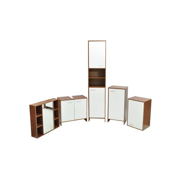 Mobili mobiletti da bagno moderni legno set da 5 pezzi