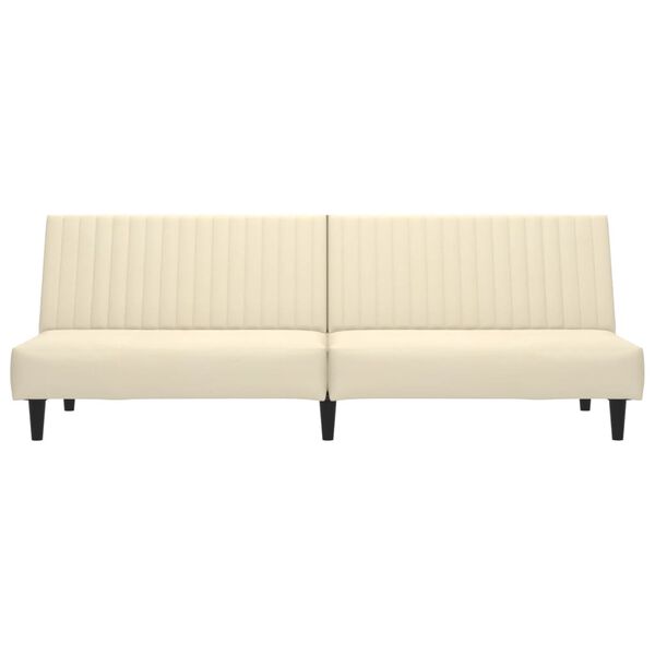 vidaXL Divano Letto a 2 Posti Crema in Velluto