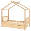 vidaXL Giroletto per Bambini con Cassetto Legno Massello Pino 80x160cm