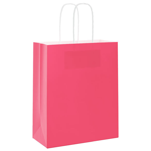 vidaXL Sacchetti di Carta 50 pz con Manici Rosa 18x8x22 cm
