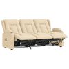 vidaXL Divano Massaggiante 3 Posti con Portabicchieri Crema in Tessuto