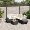 vidaXL Set Divano da Giardino 6 pz con Cuscini Nero in Polyrattan