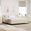 vidaXL Letto a molle con materasso Crema 180 x 200 cm Tessuto