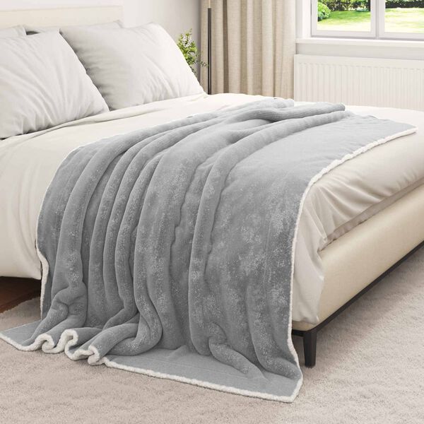 vidaXL Coperta Grigio 150 x 200 cm Panno
