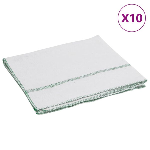 vidaXL Panni per la Pulizia 10pz Righe Bianche e Verdi 50x60 cm