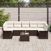 vidaXL Set Divano da Giardino con cuscino 8 pcs Marrone polyrattan