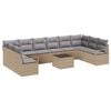 vidaXL Set di divani 11 pz Beige polyrattan