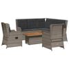 vidaXL Set Divani da Giardino 6 pz con Cuscini in Polyrattan Grigio