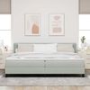 vidaXL Letto a molle con materasso Grigio chiaro 200 x 200 cm Velluto