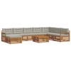 vidaXL Set di divani da esterno 9 pcs Grigio Naturale e Chiaro