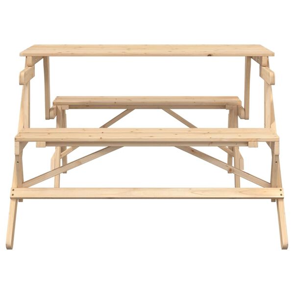 vidaXL Tavolo da Picnic con Panche in Legno Abete 2-in-1 Convertibile