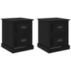 vidaXL Armadio da Notte 2 pz Rovere Nero 39 x 39 x 47.5 cm