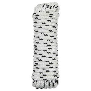 vidaXL Corda da Barca 10 mm 6 m Bianco e Nero Poliestere