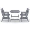 vidaXL Set Pranzo da Giardino 5 pz in Legno Massello di Acacia Grigio