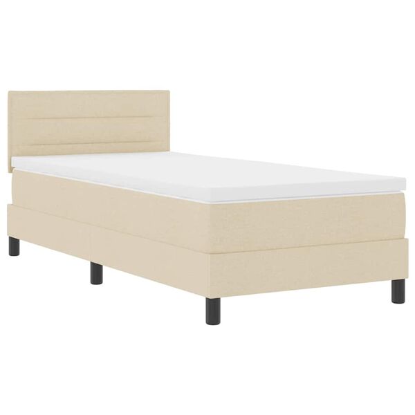 vidaXL Letto a molle con materasso Crema 80 x 200 cm Tessuto