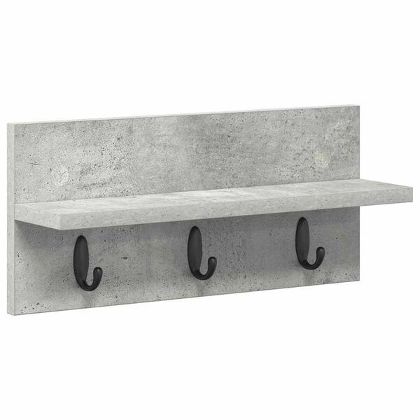 vidaXL Appendiabiti a muro Grigio cemento 40 x 10,5 x 18 cm