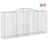 vidaXL Cesti Gabbioni ad Arco 17 pz 300x50x140/160 cm Ferro Zincato