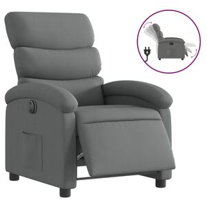 vidaXL Poltrona Elettrica Reclinabile Grigio Scuro in Tessuto