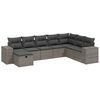vidaXL Set Divano da Giardino 8 pz con Cuscini Grigio in Polyrattan
