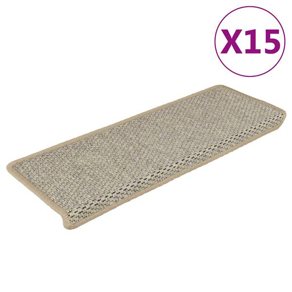 vidaXL Tappeti Autoadesivi Scale Aspetto Sisal 15 pz 65x21x4 cm Verdi