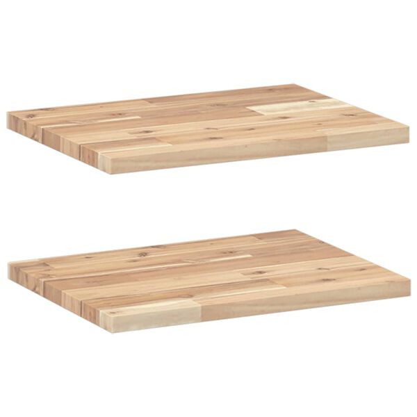 vidaXL Mensole da Parete 2 pz 60x30x2 cm Legno Acacia Non Trattato