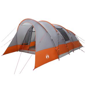 vidaXL Tenda a tunnel 560 x 395 x 212 cm Grigio e arancione