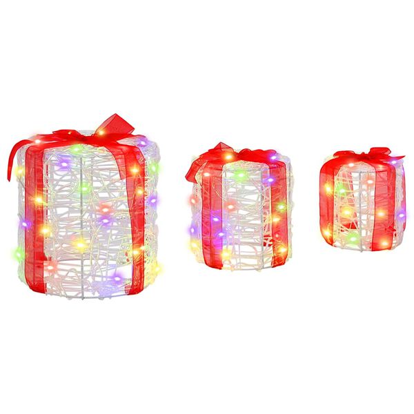 vidaXL Decorazione Scatola Regalo 3 pcs colorato 20 x 20 x 21 cm