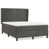 vidaXL Giroletto a Molle con Materasso Grigio Scuro 140x200 cm Velluto
