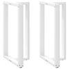 vidaXL Gambe per tavolo da bar a forma di T 2 pz bianche 60x35x(100-101) cm in acciaio