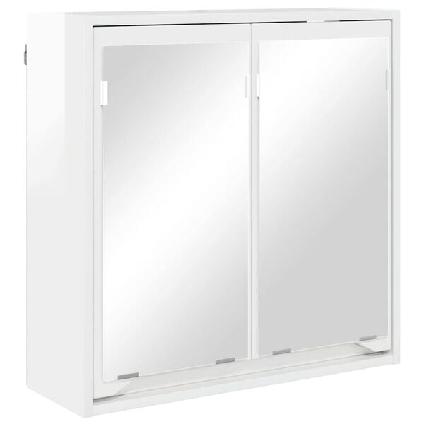 vidaXL Mobiletto per specchio da bagno Bianco Lucido 60 x 20 x 60 cm