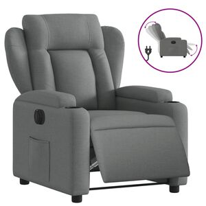 vidaXL Poltrona Elettrica Reclinabile Grigio Scuro in Tessuto