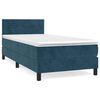 vidaXL Giroletto a Molle con Materasso Blu Scuro 90x190 cm in Velluto