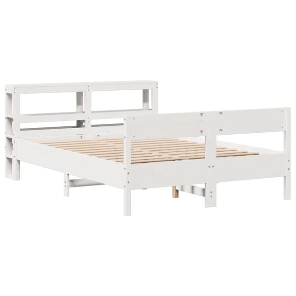 vidaXL Letto senza Materasso Bianco 150x200 cm Legno Massello di Pino