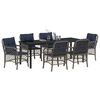 vidaXL Set da Pranzo per Giardino 7 pcs Grigio e Nero Rattan