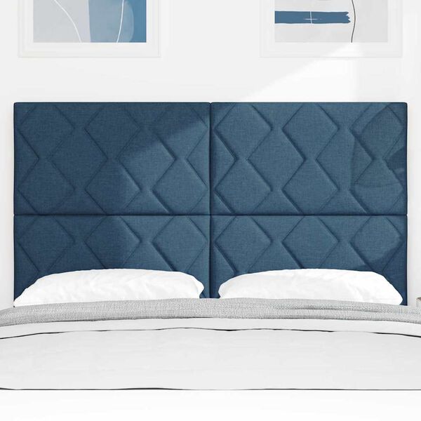 vidaXL Testiera con testiera Blu 160 cm Pelle Sintetica