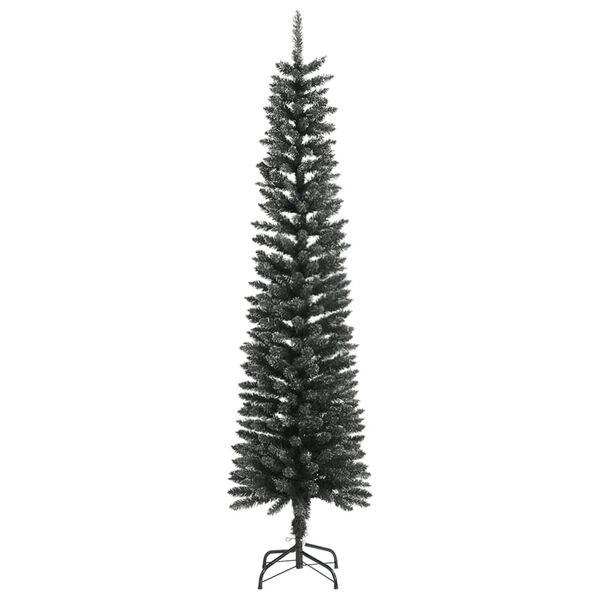 vidaXL Albero di Natale Artificiale Sottile con Base Verde 210 cm PVC