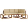 vidaXL Set di divani da esterno con cuscino 4 Pezzo Naturale e Beige