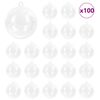 vidaXL Set di Palle di Natale 100 pz Trasparente &Oslash; 8 cm Plastica