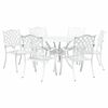 vidaXL Set da Pranzo per Giardino 7 pcs Bianco Alluminio