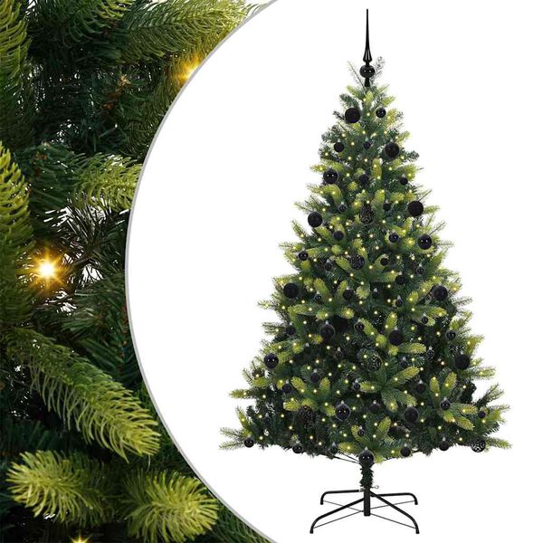 vidaXL Albero di Natale Artificiale a Cerniera con 300 LED 210 cm