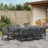 vidaXL Set da Pranzo per Giardino 9 pcs Nero polyrattan