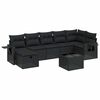 vidaXL Set Divani da Giardino con Cuscini 8 pz Nero in Polyrattan